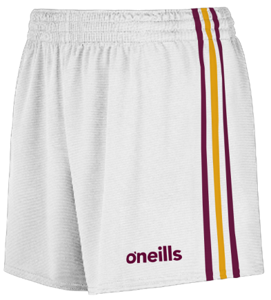 O'Neills Mourne Shorts White/Maroon/Amber